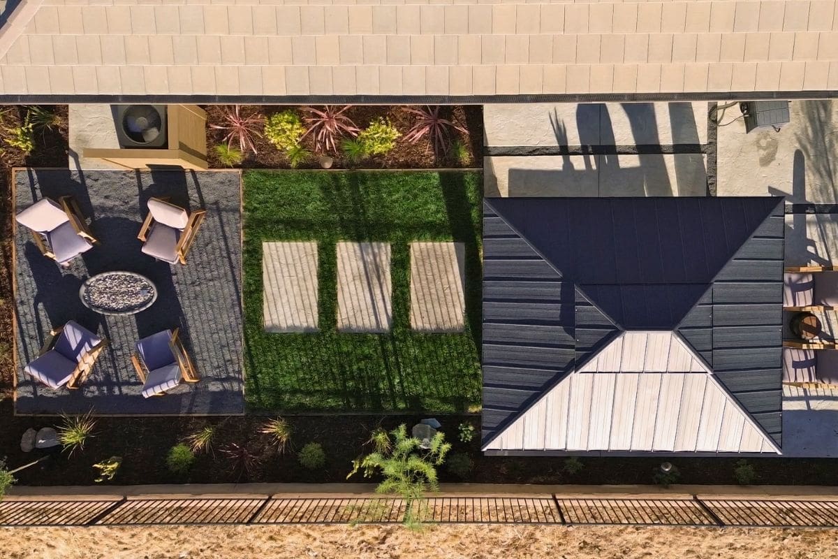 Small Modern Mediterranean Backyard Landscape