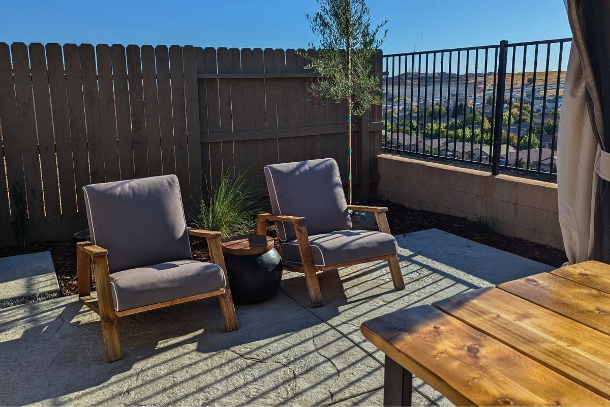 Small Modern Mediterranean Backyard Landscape